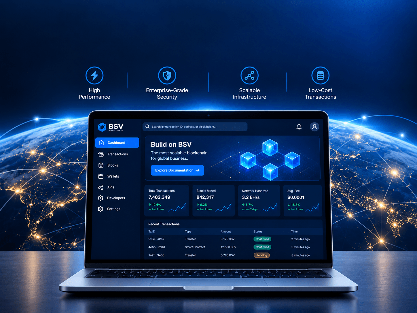 BSV Blockchain enterprise blockchain infrastructure platform