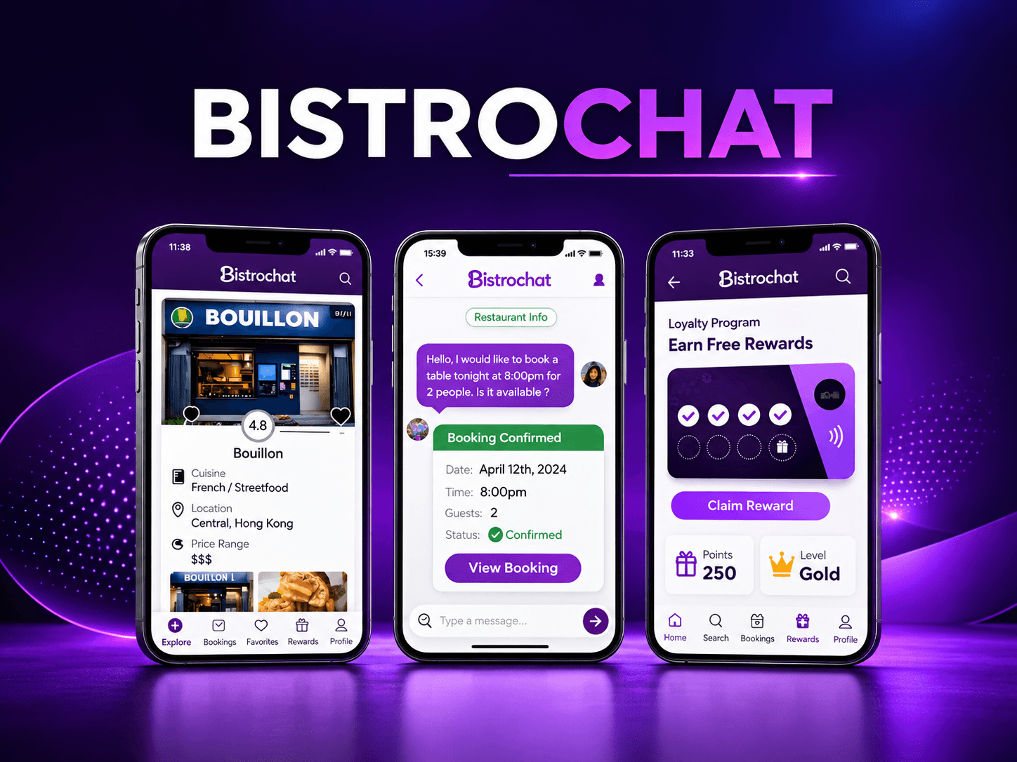 BistroChat restaurant booking mobile app