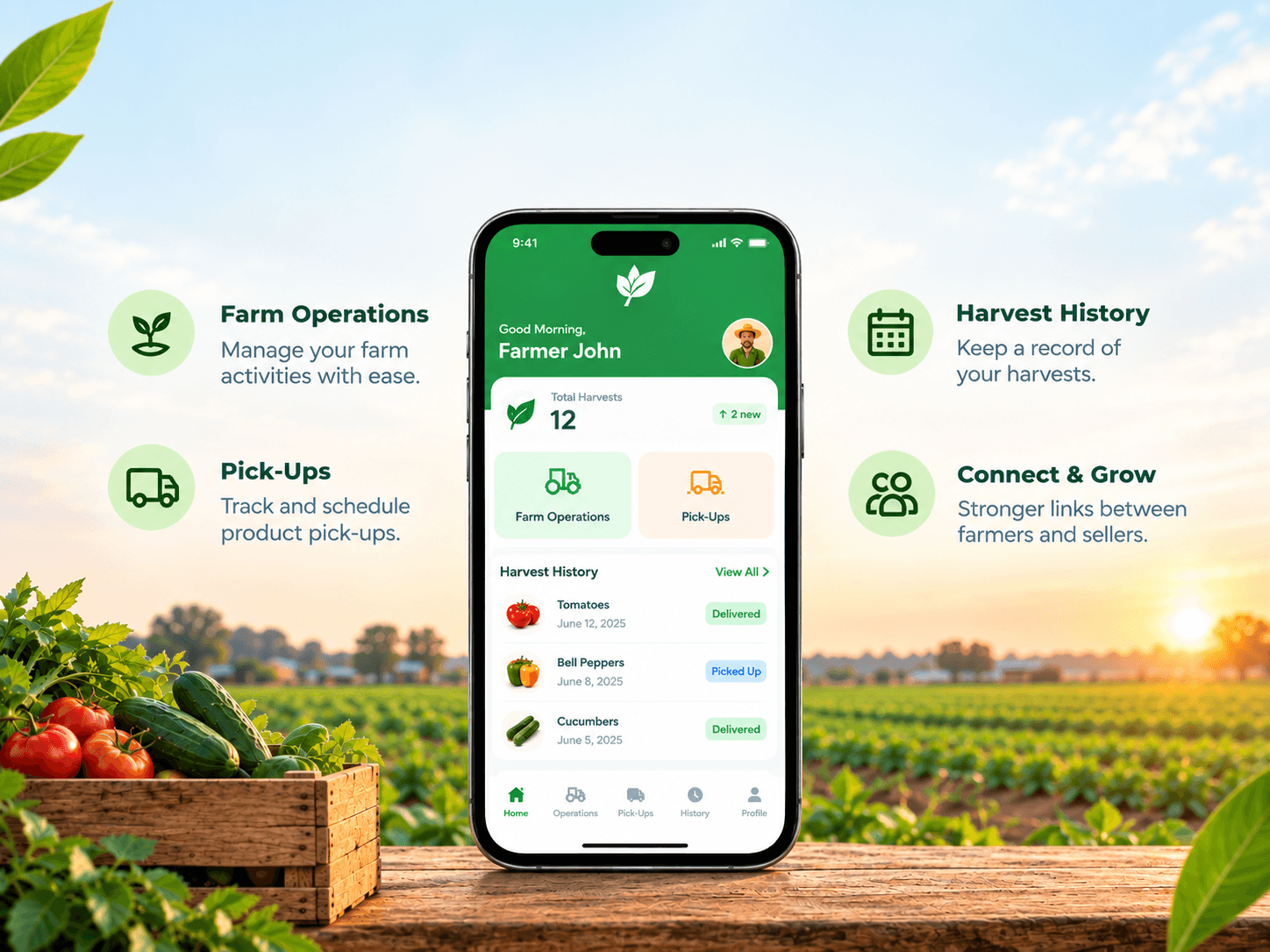 Growers App farm management mobile app interface