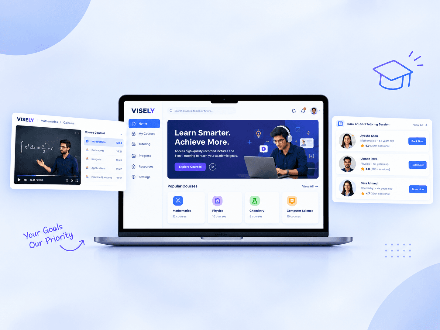 Visely online learning and one-on-one tutoring platform
